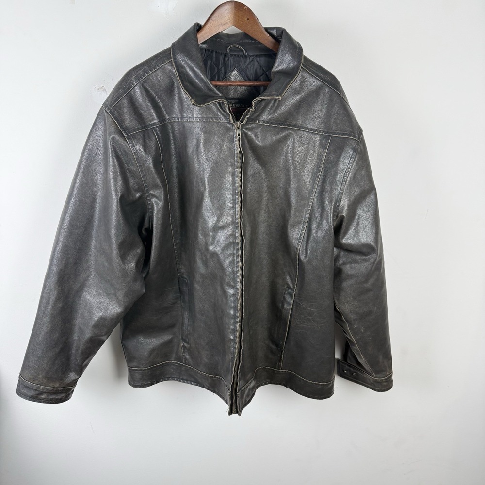 Steve & Barry's Faux Leather Jacket Mens XXL Brown Quilted Lined‎ Coat